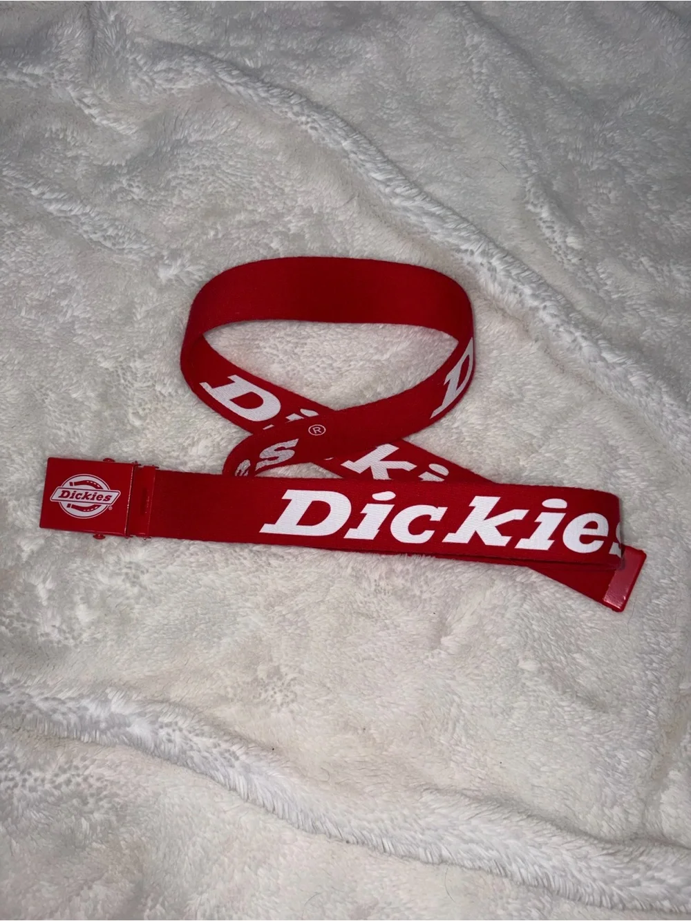 Dickies Red Belt with White Logo for Kids